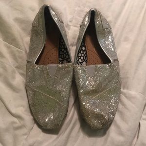 Silver Sparkly Toms